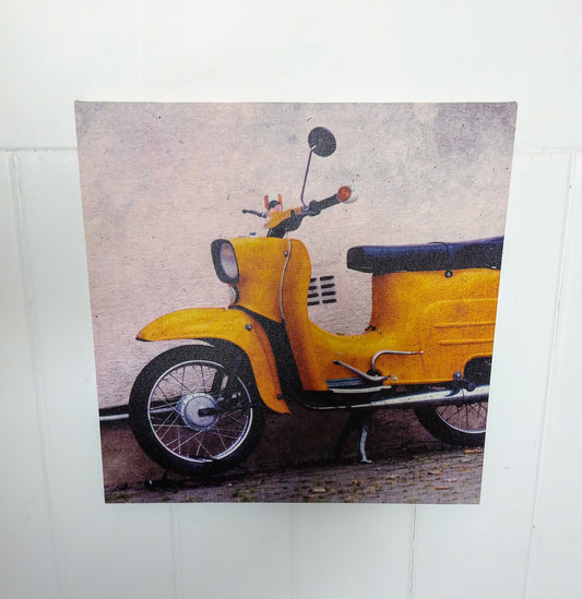 Retro Yellow Moped Print / Wall Art