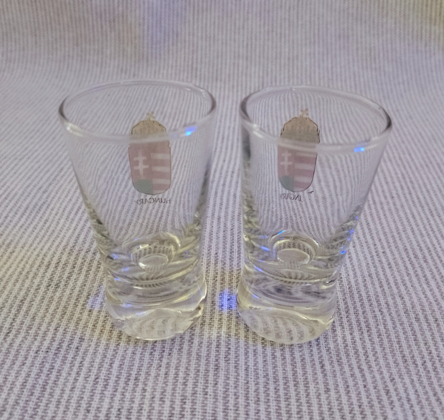 Two Small Hungarian Flag Shot Glasses