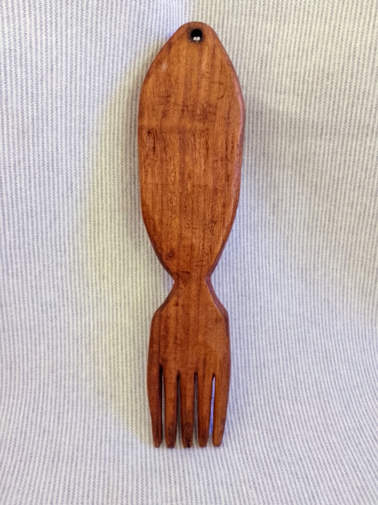 Retro Hand Carved Wooden Tribal Fork Figurine