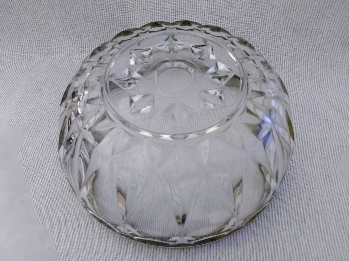 Vintage Italian Silver Rimmed Glass Fruit/Salad Bowl - Stamped