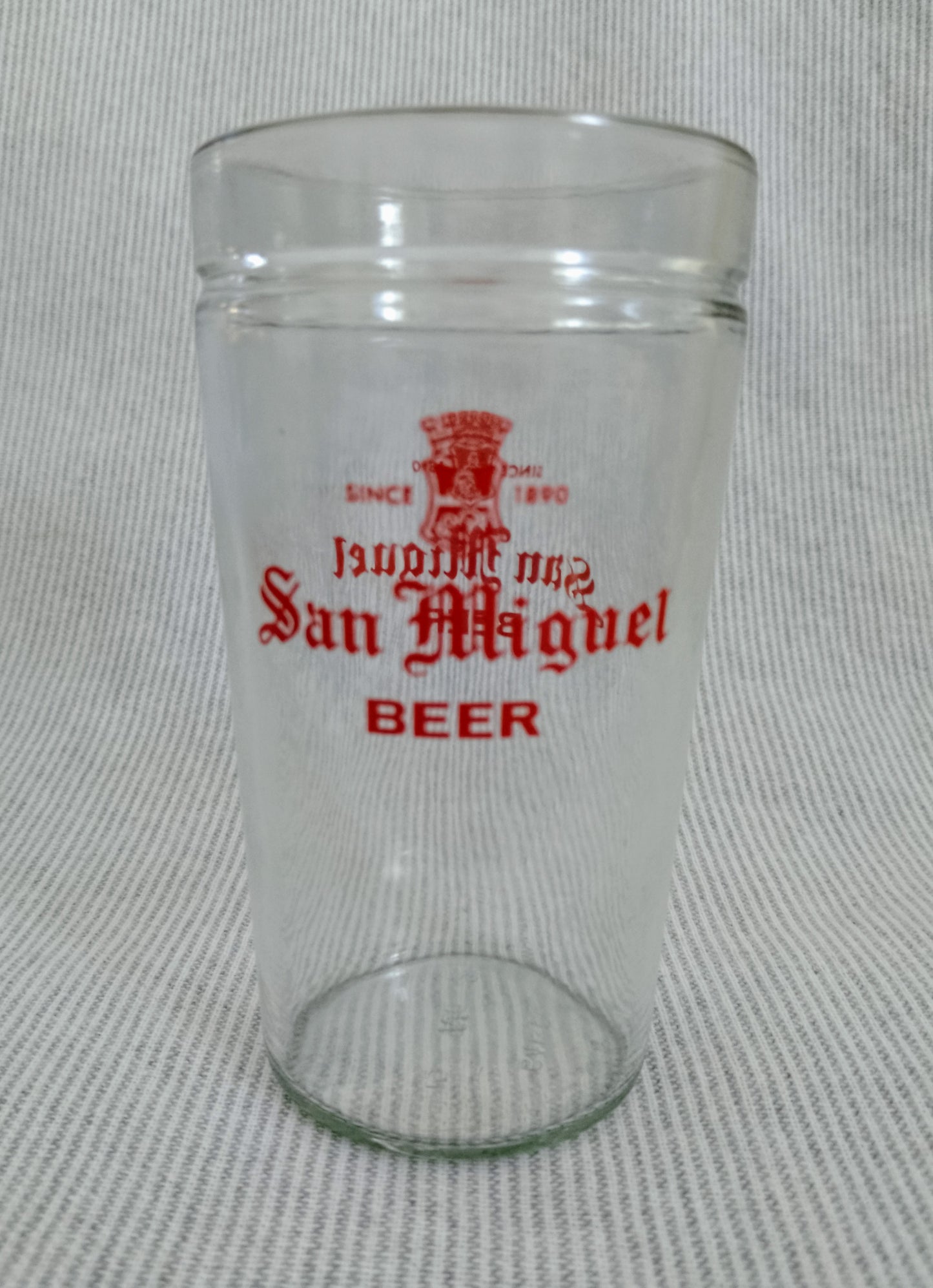 Large Philippines' San Miguel Beer Glass- Four In Stock