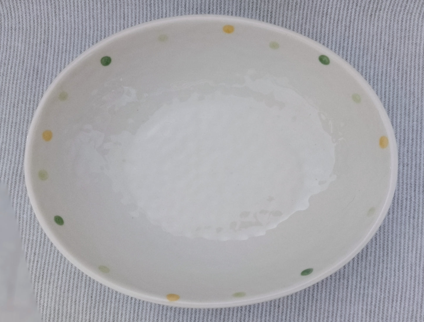 Green Dot Chinese Ceramic Serving Bowl