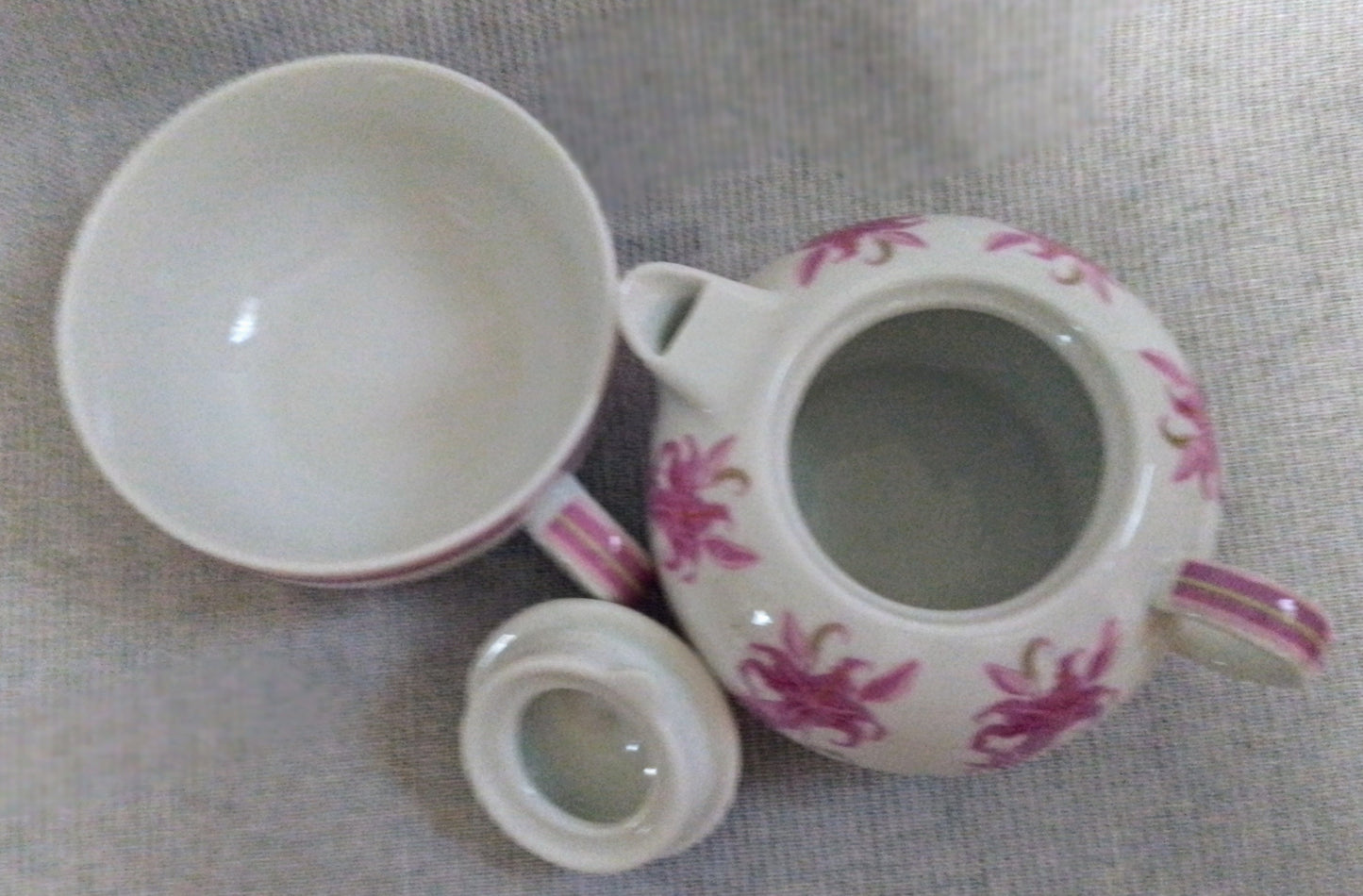 Ceramic Teapot and Cup Set by Pink Lilly