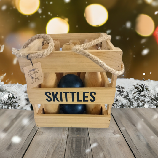 Retro Style Wooden Skittles Game