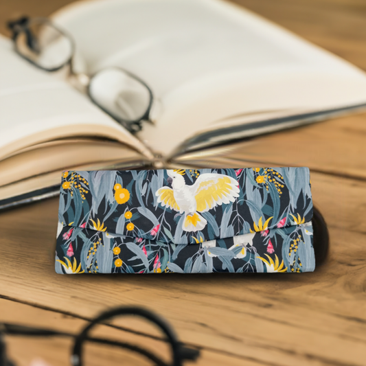 Australian Native Birds Origami Glasses Case - Sulphur Crested Cockatoo