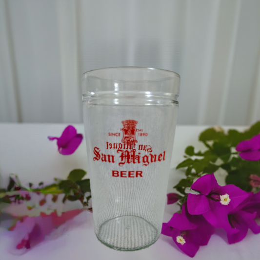 Large Philippines' San Miguel Beer Glass- Four In Stock