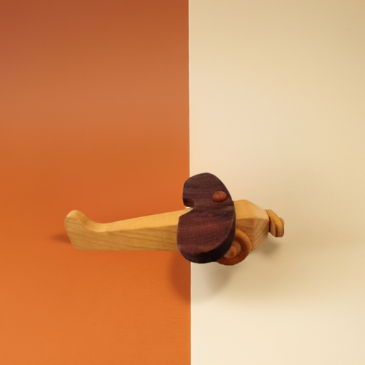 Little Wooden Toy Plane with Turning Propeller