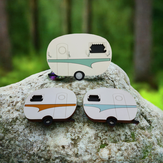 Designer NZ Retro Caravan Key Holders by Ian Blackwell of New Zealand