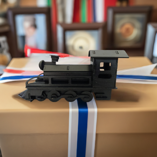 Vintage Style Handcrafted Black Painted Wooden Model Train