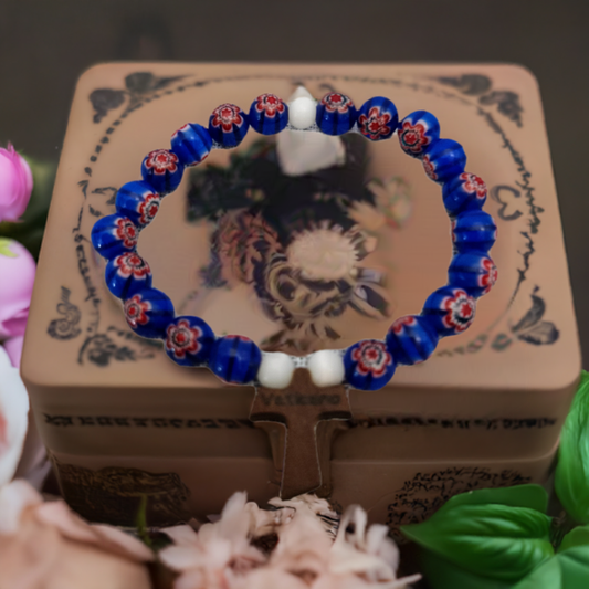 Handcrafted Italian Beaded Bracelet with Wooden Crucifix from the Vatican