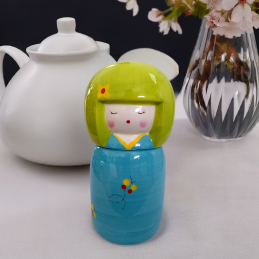 Kokeshi Doll New Bone China  Tea Caddy by T2