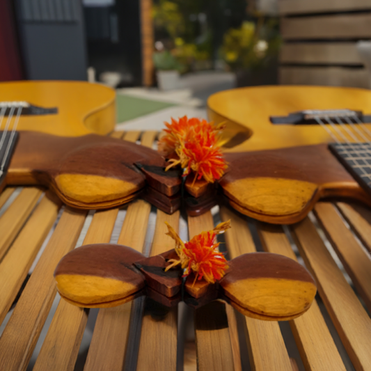 Vintage Hand Carved Wooden Flamenco Castanets