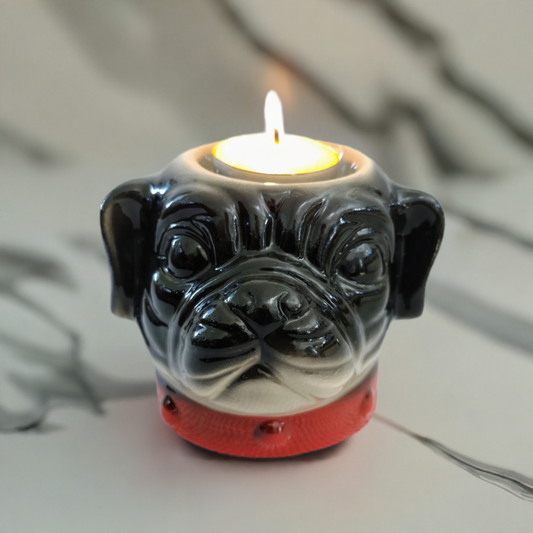 Pug Tea Light Holder - Ceramic