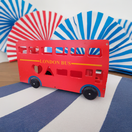 Red London Toy Bus - Wooden