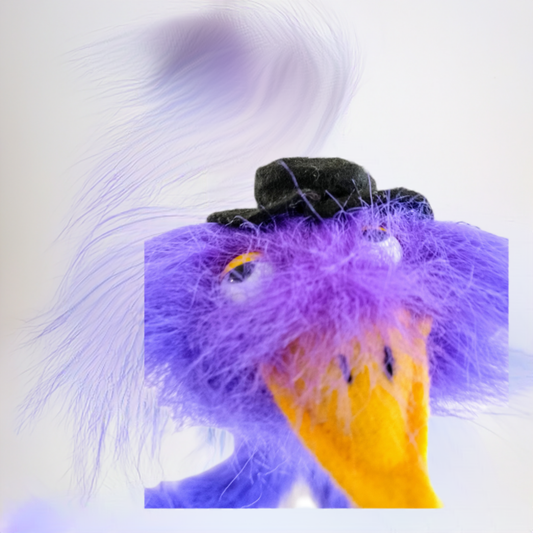 Retro Purple Ostrich String Puppet