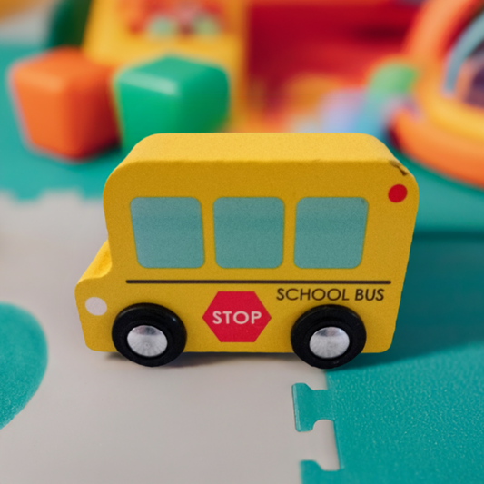 Retro Style Wooden School  Bus Toy